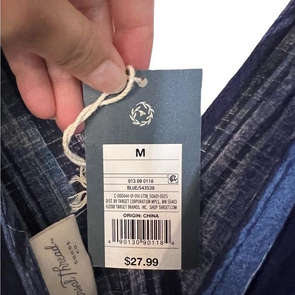 Universal Threads Blue and White Striped Wide Leg Jumpsuit Size Medium - Picture 4 of 12